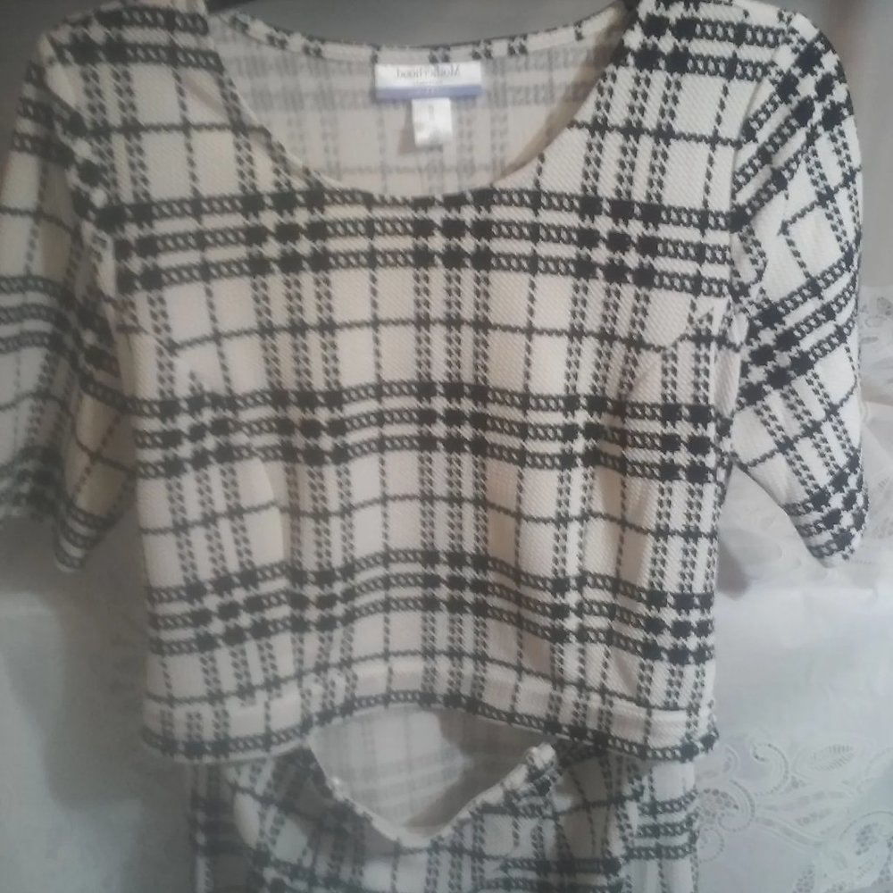 Black and White Top Maternity Skirt Set